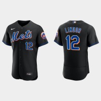New York New York Mets #12 Francisco Lindor Men's Nike 2022 Authentic Alternate Stitched MLB Jersey - Black