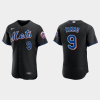 New York New York Mets #9 Brandon Nimmo Men's Nike 2022 Authentic Alternate Stitched MLB Jersey - Black