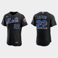 New York New York Mets #22 Al Leiter Men's Nike 2022 Authentic Alternate Stitched MLB Jersey - Black