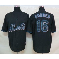 New York Mets #16 Dwight Gooden Black Fashion Stitched MLB Jersey