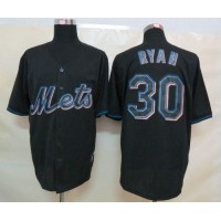 New York Mets #30 Nolan Ryan Black Fashion Stitched MLB Jersey