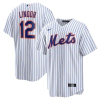 New York New York Mets #12 Francisco Lindor Men's Nike White Home Replica Player Jersey