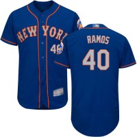 New York Mets #40 Wilson Ramos Blue(Grey NO.) Flexbase Authentic Collection Stitched MLB Jersey