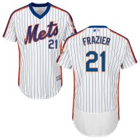 New York Mets #21 Todd Frazier White(Blue Strip) Flexbase Authentic Collection Alternate Stitched MLB Jersey