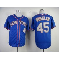 New York Mets #45 Zack Wheeler Blue(Grey NO.) Alternate Road Cool Base Stitched MLB Jersey