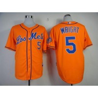 New York Mets #5 David Wright Orange Los New York Mets Cool Base Stitched MLB Jersey