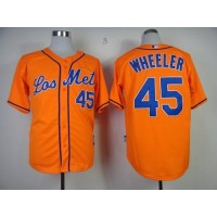New York Mets #45 Zack Wheeler Orange Los New York Mets Cool Base Stitched MLB Jersey