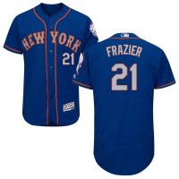 New York Mets #21 Todd Frazier Blue(Grey NO.) Flexbase Authentic Collection Stitched MLB Jersey