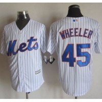 New York Mets #45 Zack Wheeler White(Blue Strip) New Cool Base Stitched MLB Jersey