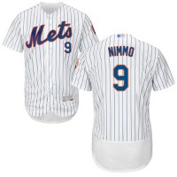New York Mets #9 Brandon Nimmo White(Blue Strip) Flexbase Authentic Collection Stitched MLB Jersey