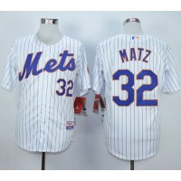 New York Mets #32 Steven Matz White(Blue Strip) Home Cool Base Stitched MLB Jersey