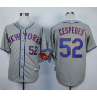 New York Mets #52 Yoenis Cespedes Grey Road Cool Base Stitched MLB Jersey