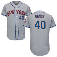 New York Mets #40 Wilson Ramos Grey Flexbase Authentic Collection Stitched MLB Jersey