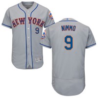 New York Mets #9 Brandon Nimmo Grey Flexbase Authentic Collection Stitched MLB Jersey