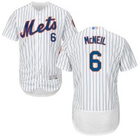 New York Mets #6 Jeff McNeil White(Blue Strip) Flexbase Authentic Collection Stitched MLB Jersey
