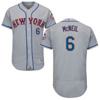 New York Mets #6 Jeff McNeil Grey Flexbase Authentic Collection Stitched MLB Jersey