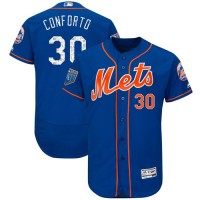 New York Mets #30 Michael Conforto Blue 2018 Spring Training Authentic Flex Base Stitched MLB Jersey