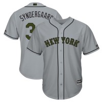 New York Mets #34 Noah Syndergaard Grey New Cool Base 2018 Memorial Day Stitched MLB Jersey