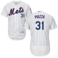New York Mets #31 Mike Piazza White(Blue Strip) Flexbase Authentic Collection Stitched MLB Jersey