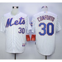 New York Mets #30 Michael Conforto White(Blue Strip) Cool Base Stitched MLB Jersey