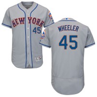 New York Mets #45 Zack Wheeler Grey Flexbase Authentic Collection Stitched MLB Jersey