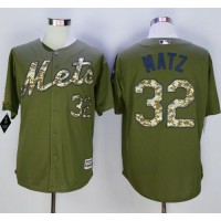New York Mets #32 Steven Matz Green Camo New Cool Base Stitched MLB Jersey