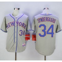New York Mets #34 Noah Syndergaard Grey Road Cool Base Stitched MLB Jersey