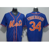 New York Mets #34 Noah Syndergaard Blue New Cool Base Alternate Home Stitched MLB Jersey