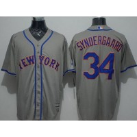 New York Mets #34 Noah Syndergaard Grey New Cool Base Stitched MLB Jersey