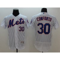 New York Mets #30 Michael Conforto White(Blue Strip) Flexbase Authentic Collection Stitched MLB Jersey