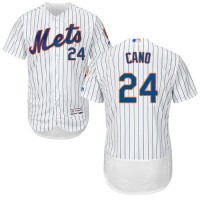 New York Mets #24 Robinson Cano White(Blue Strip) Flexbase Authentic Collection Stitched MLB Jersey