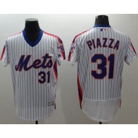 New York Mets #31 Mike Piazza White(Blue Strip) Flexbase Authentic Collection Alternate Stitched MLB Jersey