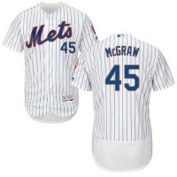 New York Mets #45 Tug McGraw White(Blue Strip) Flexbase Authentic Collection Stitched MLB Jersey