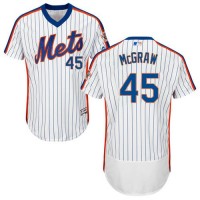 New York Mets #45 Tug McGraw White(Blue Strip) Flexbase Authentic Collection Alternate Stitched MLB Jersey
