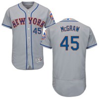 New York Mets #45 Tug McGraw Grey Flexbase Authentic Collection Stitched MLB Jersey
