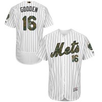 New York Mets #16 Dwight Gooden White(Blue Strip) Flexbase Authentic Collection Memorial Day Stitched MLB Jersey