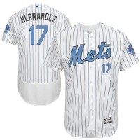 New York Mets #17 Keith Hernandez White(Blue Strip) Flexbase Authentic Collection Father's Day Stitched MLB Jersey
