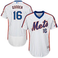 New York Mets #16 Dwight Gooden White(Blue Strip) Flexbase Authentic Collection Cooperstown Stitched MLB Jersey