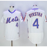 New York Mets #4 Lenny Dykstra White(Blue Strip) Flexbase Authentic Collection Alternate Stitched MLB Jersey