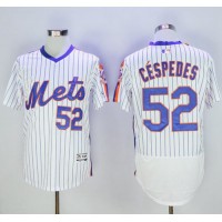 New York Mets #52 Yoenis Cespedes White(Blue Strip) Flexbase Authentic Collection Alternate Stitched MLB Jersey