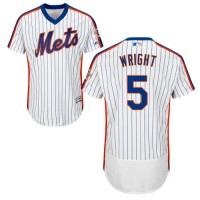 New York Mets #5 David Wright White(Blue Strip) Flexbase Authentic Collection Alternate Stitched MLB Jersey