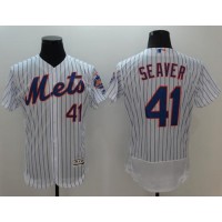 New York Mets #41 Tom Seaver White(Blue Strip) Flexbase Authentic Collection Stitched MLB Jersey