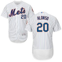New York Mets #20 Pete Alonso White(Blue Strip) Flexbase Authentic Collection Stitched MLB Jersey