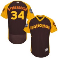 New York Mets #34 Noah Syndergaard Brown Flexbase Authentic Collection 2016 All-Star National League Stitched MLB Jersey