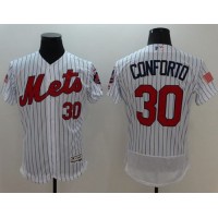 New York Mets #30 Michael Conforto White(Blue Strip) Fashion Stars & Stripes Flexbase Authentic Stitched MLB Jersey