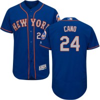 New York Mets #24 Robinson Cano Blue(Grey NO.) Flexbase Authentic Collection Stitched MLB Jersey