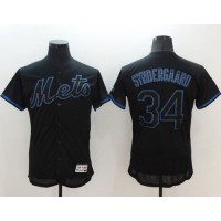 New York Mets #34 Noah Syndergaard Black Fashion Flexbase Authentic Collection Stitched MLB Jersey
