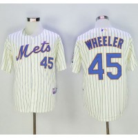 New York Mets #45 Zack Wheeler Cream(Blue Strip) Alternate Cool Base Stitched MLB Jersey