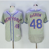 New York Mets #48 Jacob DeGrom Grey Flexbase Authentic Collection Stitched MLB Jersey