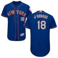 New York Mets #18 Travis d'Arnaud Blue(Grey NO.) Flexbase Authentic Collection Stitched MLB Jersey